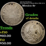 1840 (Go PJ) Mexico (First Republic) 8 Reales Silver KM# 377.8 Grades vf details