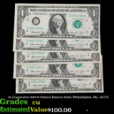 5x Consecutive 1974 $1 Federal Reserve Notes (Philadelphia, PA), All CU Grades CU