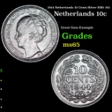 1944 Netherlands 10 Cents Silver KM# 163 Grades GEM Unc