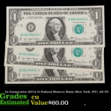 3x Consecutive 1977A $1 Federal Reserve Notes (New York, NY), All CU Grades CU