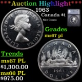 ***Auction Highlight*** 1963 Canada Dollar $1 Graded ms67 pl By SEGS (fc)