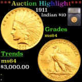 ***Auction Highlight*** 1911 Gold Indian Eagle $10 Graded ms64 BY SEGS (fc)