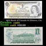 1973 Bank of Canada $1 (Ottawa, CA) Grades Gem CU