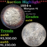 ***Auction Highlight*** 1884-s Morgan Dollar $1 Grades Choice AU/BU Slider (fc)