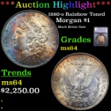 ***Auction Highlight*** 1880-o Morgan Dollar Rainbow Toned $1 Graded ms64 By SEGS (fc)