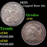 1835 Capped Bust Half Dollar 50c Grades xf