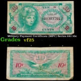 Military Payment Certificate (MPC) Series 641 10c Grades vf+