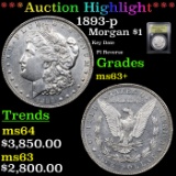 ***Auction Highlight*** 1893-p Morgan Dollar $1 Graded Select+ Unc BY USCG (fc)