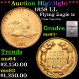 ***Auction Highlight*** 1858 LL Flying Eagle Cent 1c Grades Select+ Unc By SEGS (fc)