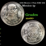 1958 Mexico 1 Peso KM# 459 Grades GEM++ Unc