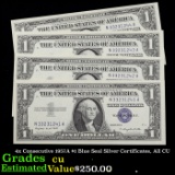 4x Consecutive 1957A $1 Blue Seal Silver Certificates, All CU Grades CU