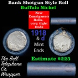 Buffalo Nickel Shotgun Roll in Old Bank Style 'Bell Telephone'  Wrapper 1918 &d Mint Ends