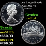 1966 Large Beads Canada Dollar $1 Grades GEM++ PL