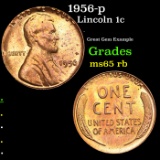 1956-p Lincoln Cent 1c Grades GEM Unc RB