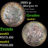 1881-p Morgan Dollar $1 Grades Choice+ Unc