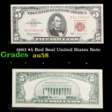 1963 $5 Red Seal United States Note Grades Choice AU/BU Slider