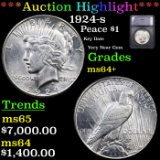 ***Auction Highlight*** 1924-s Peace Dollar $1 Grades Choice+ Unc By SEGS (fc)