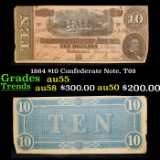 1864 $10 Confederate Note, T68 Grades Choice AU