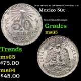 1945 Mexico 50 Centavos Silver KM# 447 Grades GEM Unc