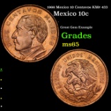 1966 Mexico 10 Centavos KM# 433 Grades GEM Unc