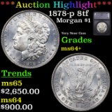 ***Auction Highlight*** 1878-p 8tf Morgan Dollar $1 Graded ms64+ BY SEGS (fc)