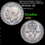 1920 Great Britain 3 Pence (Threepence) Silver KM# 813 Grades xf+