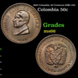 1965 Colombia 50 Centavos KM# 225 Grades GEM+ Unc