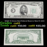 1934C $5 Green Seal Federal Reserve Note Fr-1653 Grades Select CU