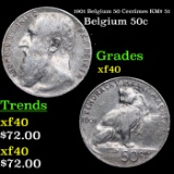 1901 Belgium 50 Centimes KM# 51 Grades xf