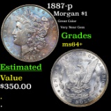 1887-p Morgan Dollar $1 Grades Choice+ Unc