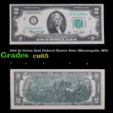 1976 $2 Green Seal Federal Reseve Note (Minneapolis, MN) Grades Gem CU