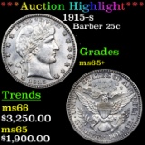 ***Auction Highlight*** 1915-s Barber  25c Graded ms65+ By SEGS (fc)