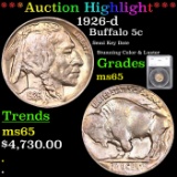 ***Auction Highlight*** 1926-d Buffalo Nickel 5c Graded ms65 By SEGS (fc)