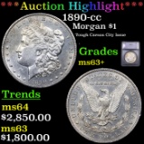 ***Auction Highlight*** 1890-cc Morgan Dollar $1 Graded ms63+ BY SEGS (fc)