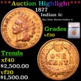 ***Auction Highlight*** 1877 Indian Cent 1c Grades vf++ By SEGS (fc)