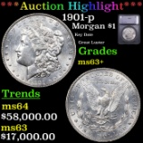 ***Auction Highlight*** 1901-p Morgan Dollar $1 Graded ms63+ BY SEGS (fc)