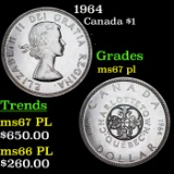 1964 Canada Dollar $1 Grades GEM++ PL