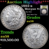 ***Auction Highlight*** 1892-s Morgan Dollar $1 Graded Choice AU/BU Slider BY USCG (fc)