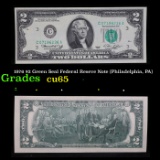 1976 $2 Green Seal Federal Reseve Note (Philadelphia, PA) Grades Gem CU