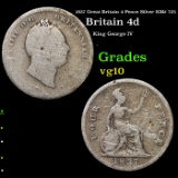 1837 Great Britain 4 Pence Silver KM# 723 Grades vg+