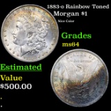 1883-o Morgan Dollar Rainbow Toned $1 Graded ms64 BY SEGS
