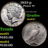 1923-p Peace Dollar $1 Grades Choice+ Unc