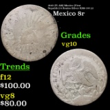 1845 (Pi AM) Mexico (First Republic) 8 Reales Silver KM# 377.12 Grades vg+