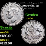 1942D Australia Sixpence 6p KM# 38 Grades Choice Unc