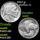 1917-p Buffalo Nickel 5c Grades Select Unc