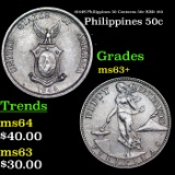 1944S Philippines 50 Centavos 50c KM# 183 Grades Select+ Unc