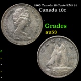 1965 Canada 10 Cents KM# 61 Grades Select AU