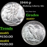 1944-p Walking Liberty Half Dollar 50c Grades Choice+ Unc