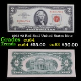 1963 $2 Red Seal United States Note Grades Choice CU