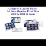 Group of 2 2003-2004 United States Quarters Proof Set - 10 pc set - Low Mintage